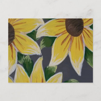 Zonnebloemschilderij - uniek kaartje voor de famil aankondigingskaart