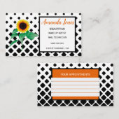 Zonnebloemschoonheidsspecialist Benoeming Visiteka Afsprakenkaartje (Voorkant / Achterkant)