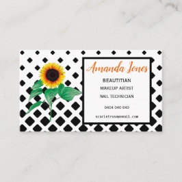 Zonnebloemschoonheidsspecialist Benoeming Visiteka Afsprakenkaartje