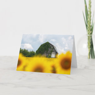 Zonnebloemschuur Blank Note Kaart