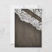 Zonnebloemschuur Hout en Kant Bruiloft RSVP Kaarte (Achterkant)