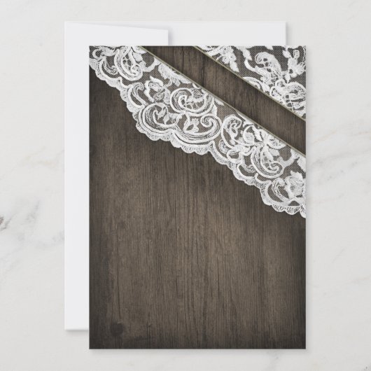 Zonnebloemschuur Hout en Kant Bruiloft Uitnodiging (Achterkant)