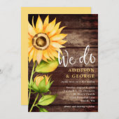 Zonnebloemschuur Hout We Doen Bruiloft Kaart (Voorkant / Achterkant)