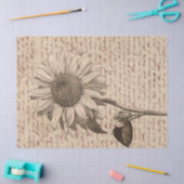 Zonnebloemscript Ephemera-ontkoppeling Tissuepapier (Craft)