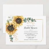 Zonnebloemscript Eucalyptus Floral Vrijgezellenfee Kaart (Voorkant / Achterkant)
