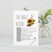 Zonnebloemscript minimaliseert de nacht voor kaart (Staand voorkant)