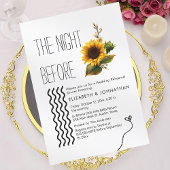 Zonnebloemscript minimaliseert de nacht voor kaart