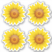 Zonnebloemset van 4 sticker (Voorkant)