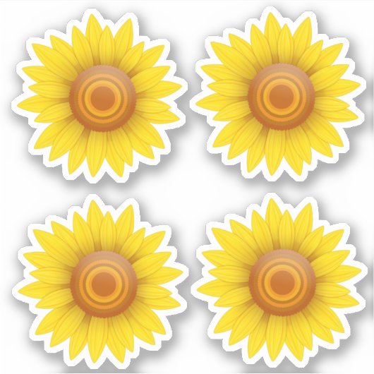 Zonnebloemset van 4 sticker (Voorkant)