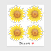 Zonnebloemset van 4 sticker (Vel)