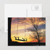 zonnebloemsilhouet briefkaart (Voorkant / Achterkant)