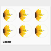 Zonnebloemsjabloon Ronde Sticker (Vel)