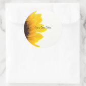 Zonnebloemsjabloon Ronde Sticker (Tas)