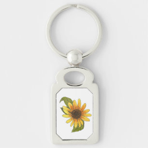 Zonnebloemsleutelring Sleutelhanger