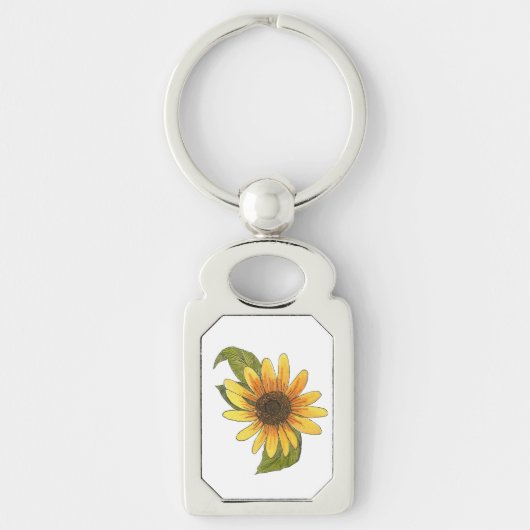 Zonnebloemsleutelring Sleutelhanger (Voorkant)