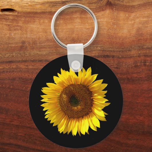 Zonnebloemsleutelring Sleutelhanger (Voorkant)