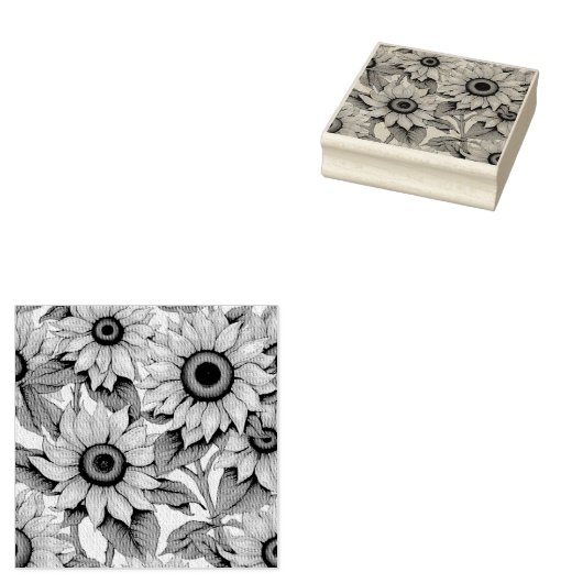 Zonnebloemstempel Rubberstempel (Gestempeld)