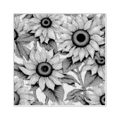 Zonnebloemstempel Rubberstempel (Afrduk)