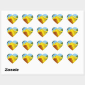 Zonnebloemstickers Uitnodiging Zegels Hartvorm (Vel)