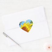 Zonnebloemstickers Uitnodiging Zegels Hartvorm (Envelop)