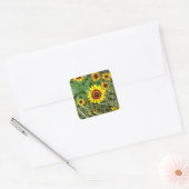 Zonnebloemstickers Vierkante Sticker (Envelop)