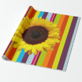 Zonnebloemstrippapier voor matte overvulling cadeaupapier (Uitgerold)