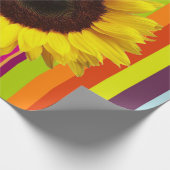 Zonnebloemstrippapier voor matte overvulling cadeaupapier (Hoek)