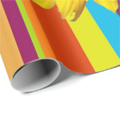 Zonnebloemstrippapier voor matte overvulling cadeaupapier (Rol Hoek)