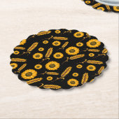 zonnebloemtarwe kartonnen onderzetters (Gekanteld)