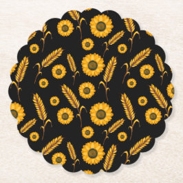 zonnebloemtarwe kartonnen onderzetters