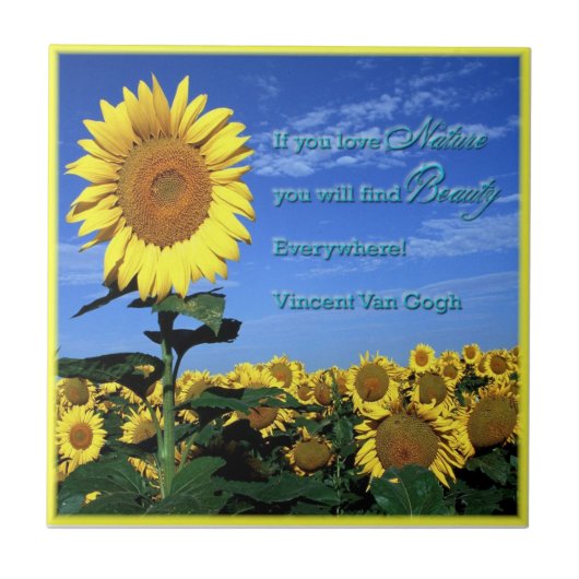 Zonnebloemtegel Tegeltje (Voorkant)