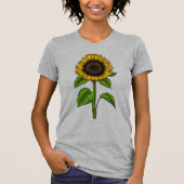 Zonnebloemtekening T-shirt (Voorkant)