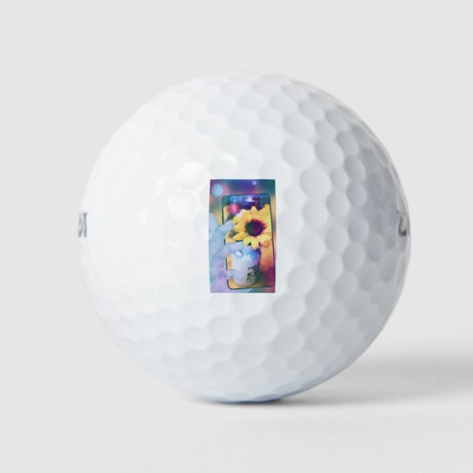 Zonnebloemtelefoon Golfballen (Voorkant)
