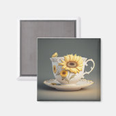 Zonnebloemthee Magneet (Voorkant / Achterkant)