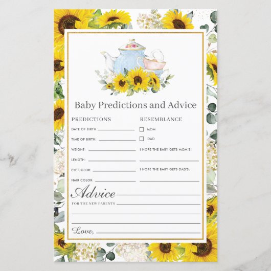 Zonnebloemthee partijenvoorspellingen en advies ov (Voorkant)