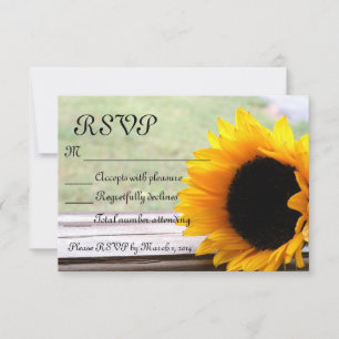 Zonnebloemthema RSVP Kaartje