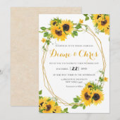 Zonnebloemthema Uitnodiging (Voorkant / Achterkant)