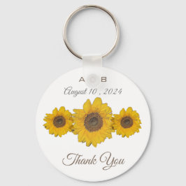 Zonnebloemtrio - huwelijksgunsten sleutelhanger