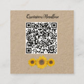 Zonnebloemtrio in roestvast kraftpapier vierkante visitekaartje (Achterkant)