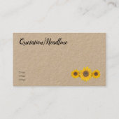 Zonnebloemtrio in roestvast kraftpapier visitekaartje (Achterkant)