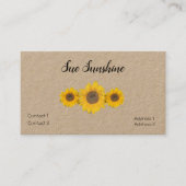 Zonnebloemtrio in roestvast kraftpapier visitekaartje (Voorkant)