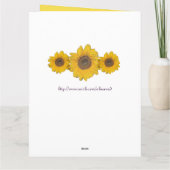Zonnebloemtrio - naamdag kaart (Achterkant)
