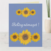 Zonnebloemtrio - naamdag kaart (Voorkant)