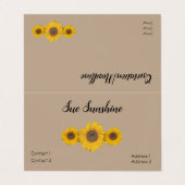 Zonnebloemtrio Visitekaartje (Buitenkant ongevouwen)