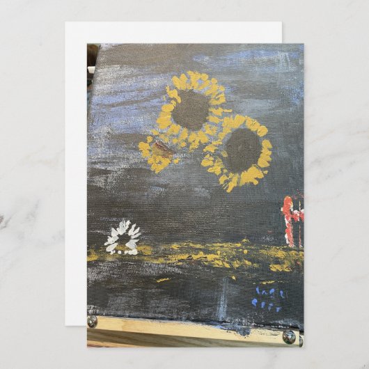 zonnebloemtros kaart (Voorkant / Achterkant)