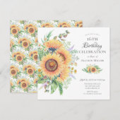 Zonnebloemtuin 16e verjaardag uitnodiging (Voorkant / Achterkant)