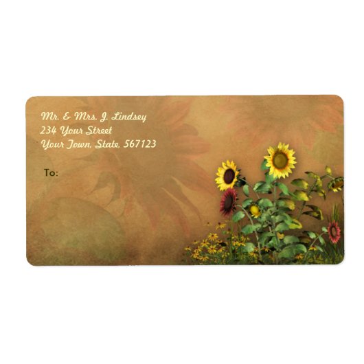 Zonnebloemtuin 1 etiket (Voorkant)