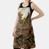 Zonnebloemtuin met vogelhuisjes schort (Insitu)