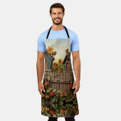 Zonnebloemtuin met vogelhuisjes schort (Gedragen)