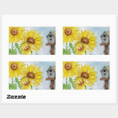 Zonnebloemtuin Rechthoekige Sticker (Vel)